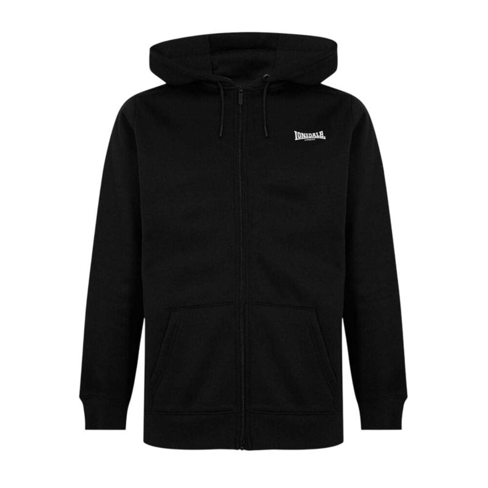 Lonsdale Mens Essential Regular Full Zip Hoodie / Black